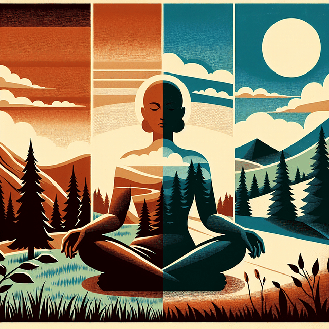 Person reflecting peacefully in nature