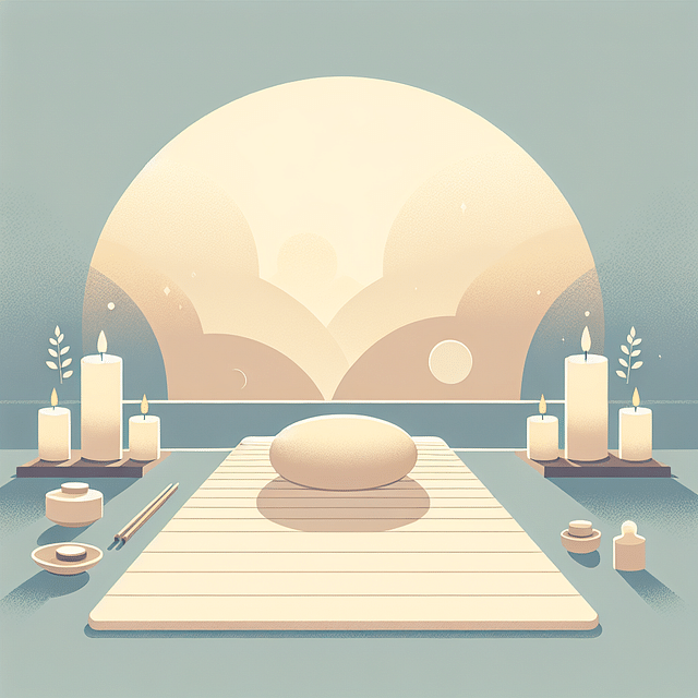 Candlelit meditation space