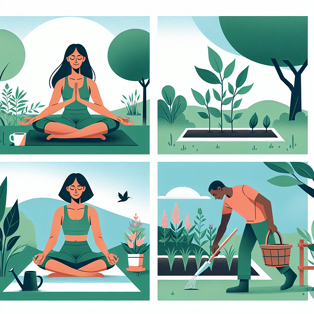 gentle physical activity in nature, like yoga or gardening