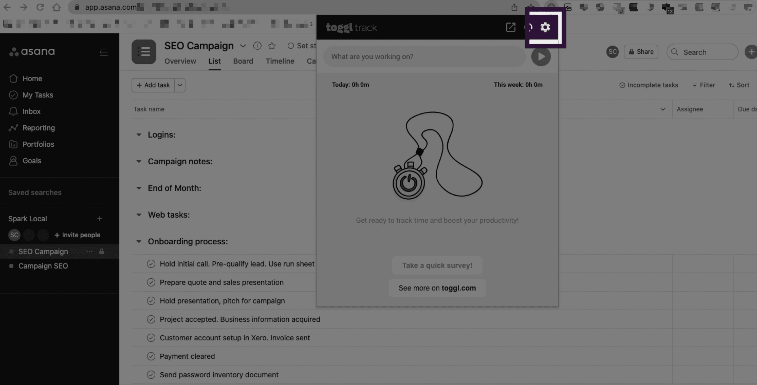 Asana task management