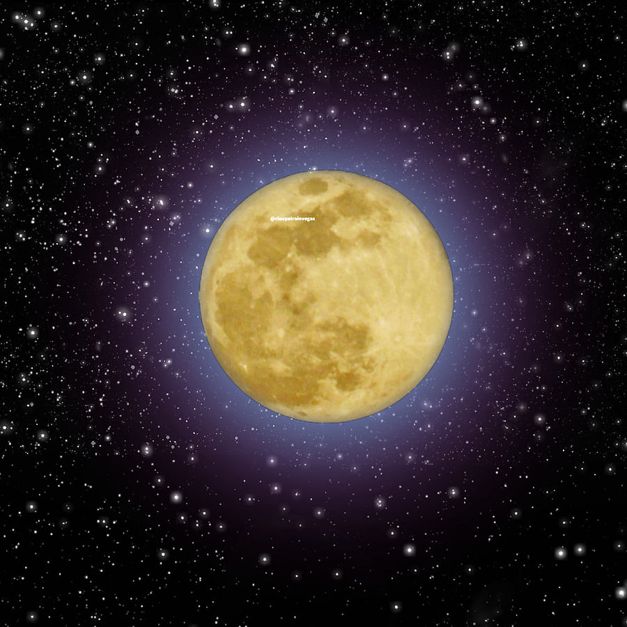 A full moon in a starry night sky, symbolizing the Full Moon in Aries Astrology
