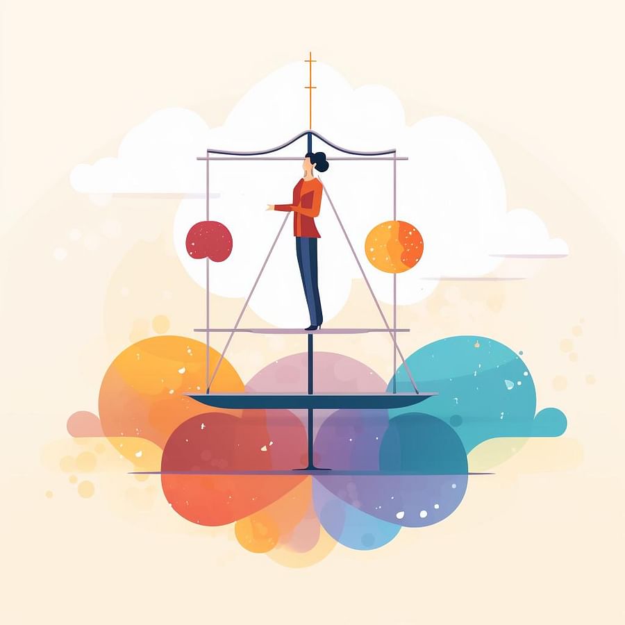 Person balancing scales