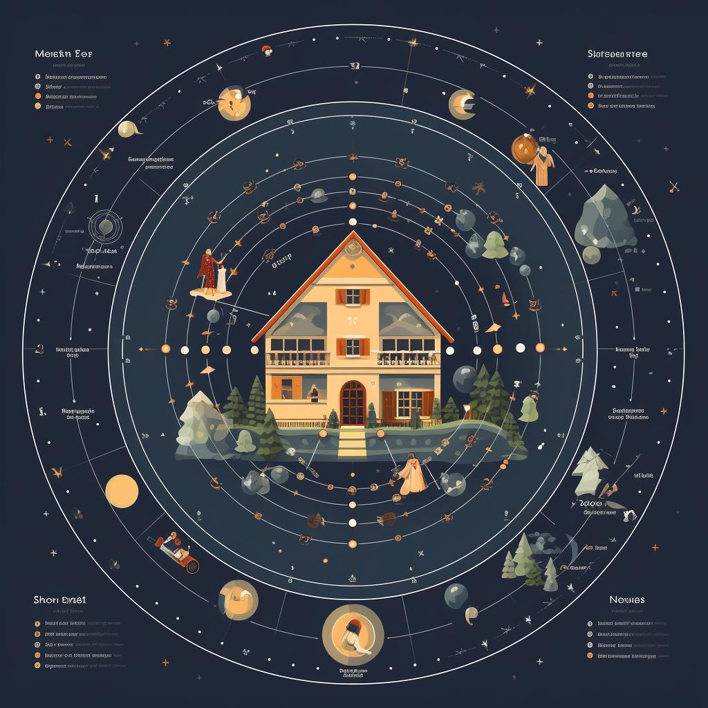 Astrological natal chart with signs and houses of North Node and Midheaven highlighted